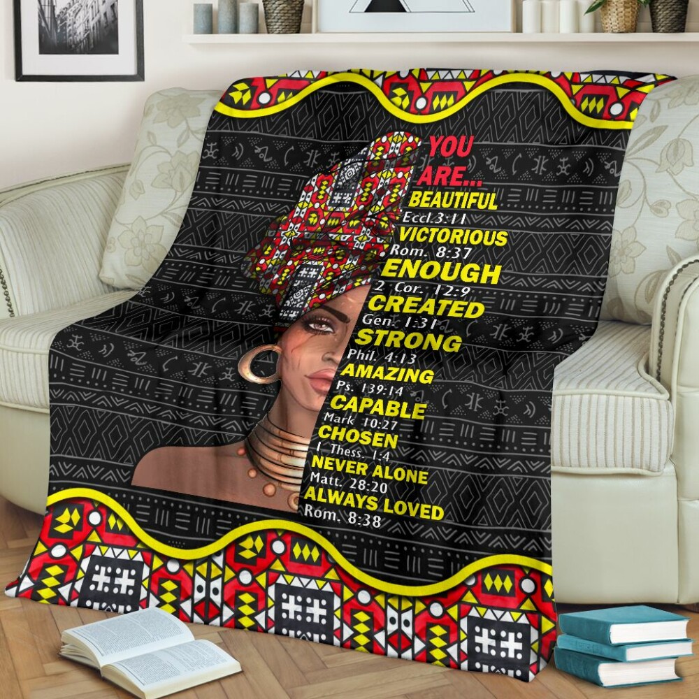 Black Girl God Says You Are African American Strong - Flannel Blanket - Owl Ohh - Owl Ohh