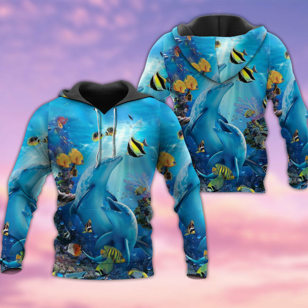 Dolphin Love Ocean Amazing Dolphin - Hoodie - Owl Ohh - Owl Ohh