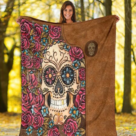 Skull Lovers Beautiful Rose - Flannel Blanket - Owl Ohh - Owl Ohh