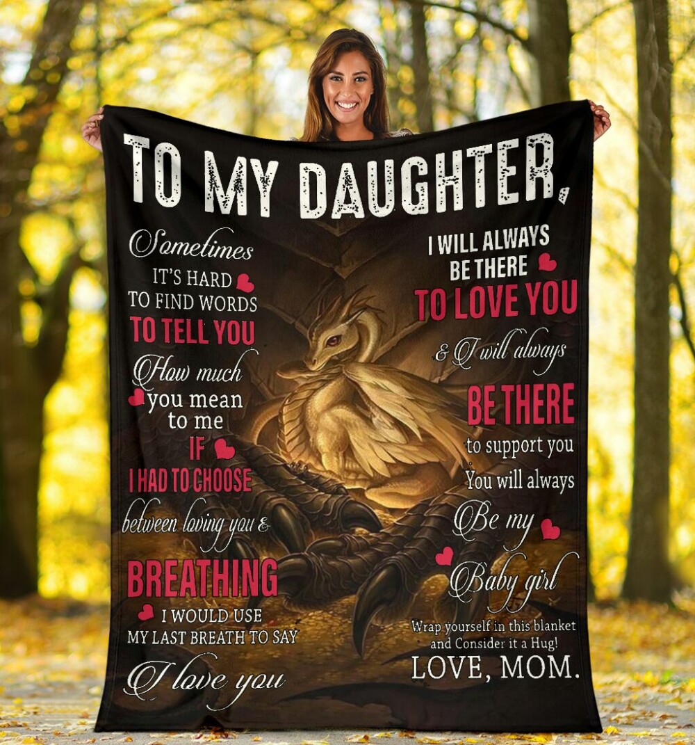 To My Daughter Dragon Flannel Blanket 778 - Owl Ohh