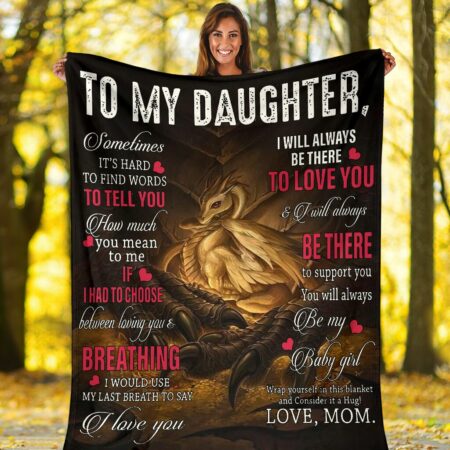 To My Daughter Dragon Flannel Blanket 778 - Owl Ohh