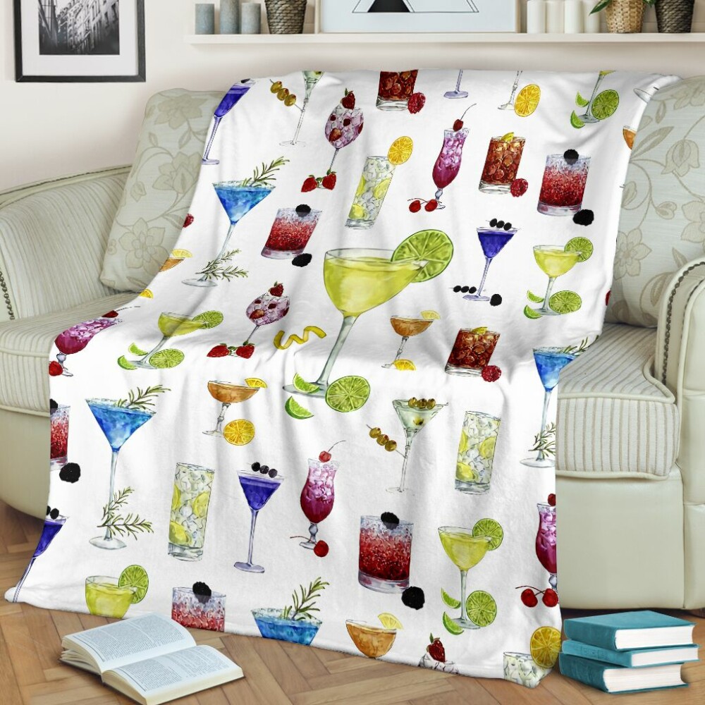 Cocktail Lovers Cocktail Flannel Blanket 0622 757 - Owl Ohh