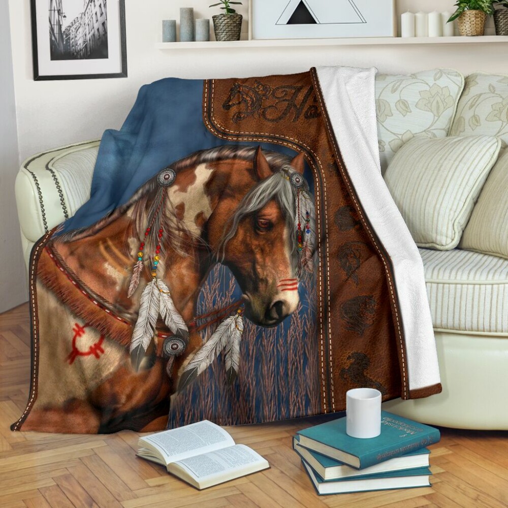 Horse Lovers Horse Pattern - Flannel Blanket - Owl Ohh - Owl Ohh