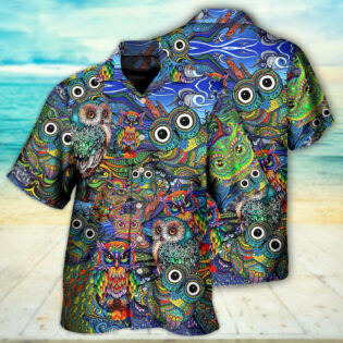 Hippie Owls Peace Life Mix Color Nice Style - Hawaiian Shirt - Owl Ohh - Owl Ohh