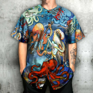 Octopus Guitar Love Music - Baseball Jersey - Owl Ohh - Owl Ohh