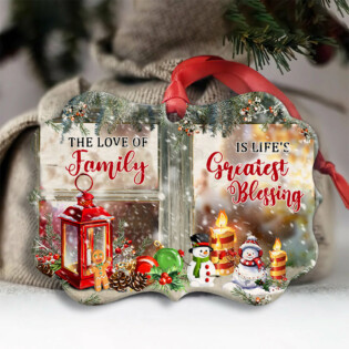 Christmas The Love Of Family Is Lifes Greatest Blessing - Horizontal Ornament - Owl Ohh - Owl Ohh