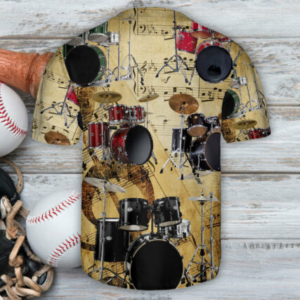 Drum Vintage Retro Vibe - Baseball Jersey - Owl Ohh