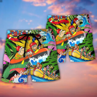 Water Rafting River Rafting Team Funny Lover Tropical Style - Beach Short - Owl Ohh - Owl Ohh