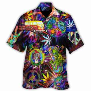 Hippie Alien Peace The Colorful Of Life Amazing Neon Style - Hawaiian Shirt - Owl Ohh - Owl Ohh