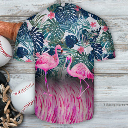 Flamingo Lover Leaf Tropical - Baseball Jersey - Owl Ohh