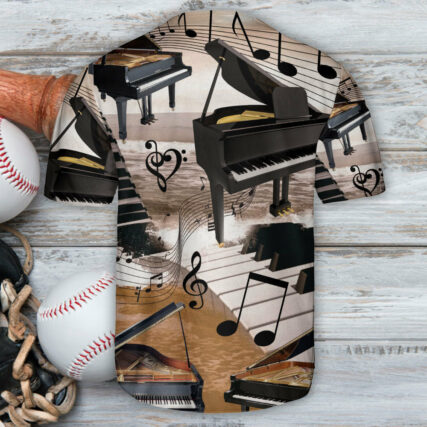 Piano Music Note Vintage Vibe Lover Art Style - Baseball Jersey - Owl Ohh