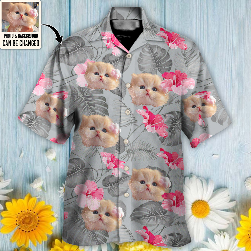 Cat You Want Tropical Custom Photo - Hawaiian Shirt - Owl Ohh for men and women, kids - Owl Ohh