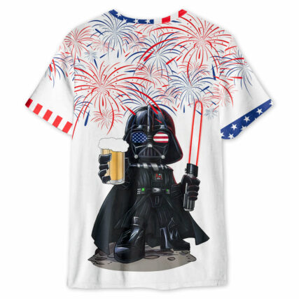 Starwars Independence Day Darth Vader With Beer - Unisex 3D T-shirt