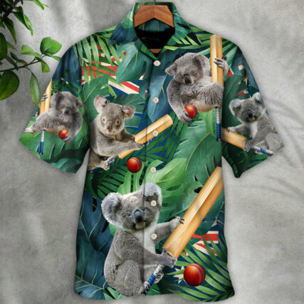 Cricket Koala Funny Lover Cricket And Koala - Hawaiian Shirt - Owl Ohh for men and women, kids - Owl Ohh