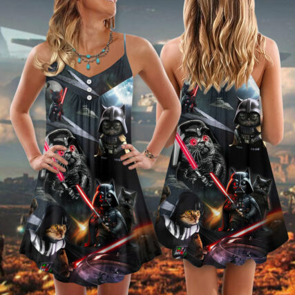 Star Wars Cat Darth Vader - V-neck Sleeveless Cami Dress