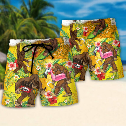 Beer Funny Bigfoot Stole My Beer Lover Beer Tropical Style - Beach Short