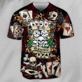 Poker Gambling Poker Take The Risk Or Lose The Chance - Baseball Jersey - Owl Ohh - Owl Ohh