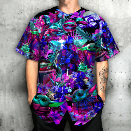 Special Star Wars Baby Yoda Synthwave - Baseball Jersey
