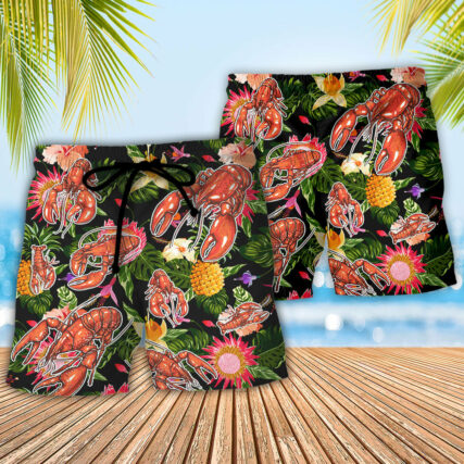 Lobstering Lobstah & Beeah That's Why I'm Heeah Tropical Vibe - Beach Short
