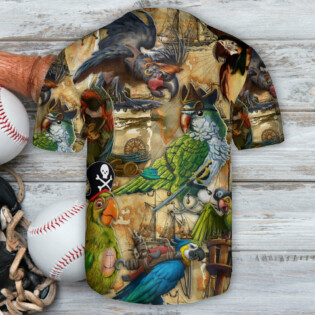 Parrot Pirates Ocean Lover Art - Baseball Jersey - Owl Ohh - Owl Ohh