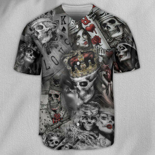 Poker Skull Love Is Blind Poker - Baseball Jersey - Owl Ohh - Owl Ohh