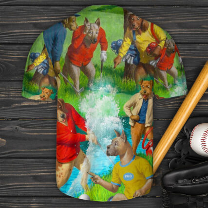 Golf Dog What Is Funny Art Style - Baseball Jersey - Owl Ohh