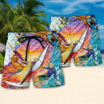Windsurfing Saved Me From Being a Pornstar Funny Windsurfing Quote Gift Lover Windsurfing - Beach Short
