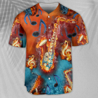 Saxophone Music Love It Red Black Blue - Baseball Jersey - Owl Ohh