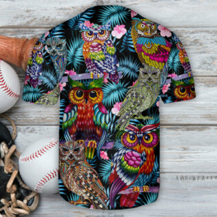Owl Tropical Vibe Art - Baseball Jersey - Owl Ohh - Owl Ohh