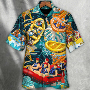 Water Rafting River Rafting Team Lover Tropical Style - Hawaiian Shirt - Owl Ohh for men and women, kids - Owl Ohh