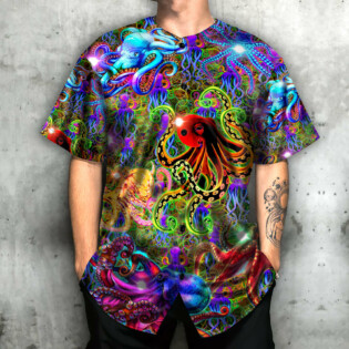 Octopus Hippie Style Colorful - Baseball Jersey - Owl Ohh - Owl Ohh