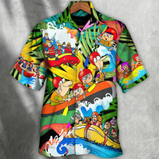 Water Rafting River Rafting Team Funny Lover Tropical Style - Hawaiian Shirt - Owl Ohh for men and women, kids - Owl Ohh