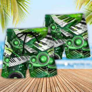 Piano Music Love Green Style - Beach Short - Owl Ohh - Owl Ohh