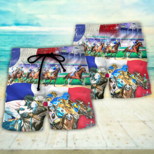 Horse France Horse Racing Amazing Seat Lover Style - Beach Short - Owl Ohh - Owl Ohh