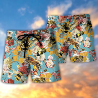 Bee Let Make Gorgeous Roses So Beautiful - Beach Short - Owl Ohh - Owl Ohh