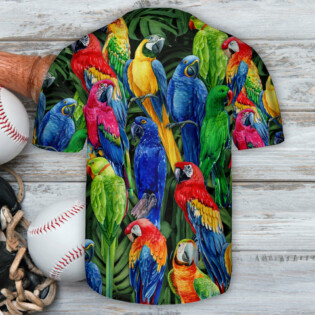 Parrot Family Colorful Tropical Vibe - Baseball Jersey - Owl Ohh - Owl Ohh