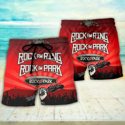 Rock Am Ring And Rock Im Park Red Vibe Music Lover Amazing Style - Beach Short - Owl Ohh - Owl Ohh