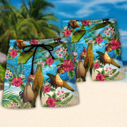 Surfing Funny Chicken Respect The Locals Lovers Surfing Tropical - Beach Short