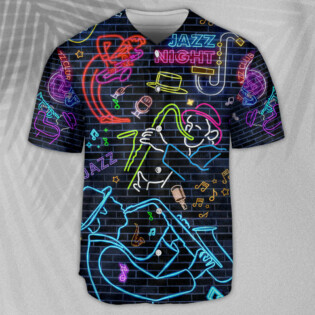 Saxophone Music Love Neon - Baseball Jersey - Owl Ohh
