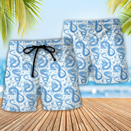 DnD Blue Dragon And White - Beach Short