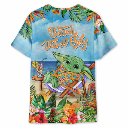 SW Cartoon Baby Yoda Beach Vibes Only - Unisex 3D T-shirt