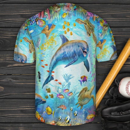 Dolphin Life In The Ocean - Baseball Jersey - Owl Ohh