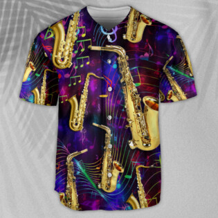 Saxophone Music Neon Art - Baseball Jersey - Owl Ohh