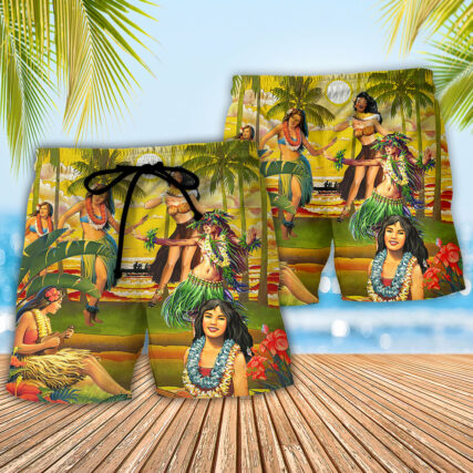 Festival Aloha Aku No Aloha Mai No Summer Hawaii Hula Girl - Beach Short