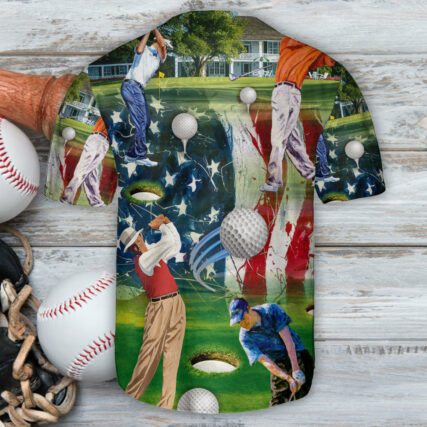 Golf American Art Style - Baseball Jersey - Owl Ohh