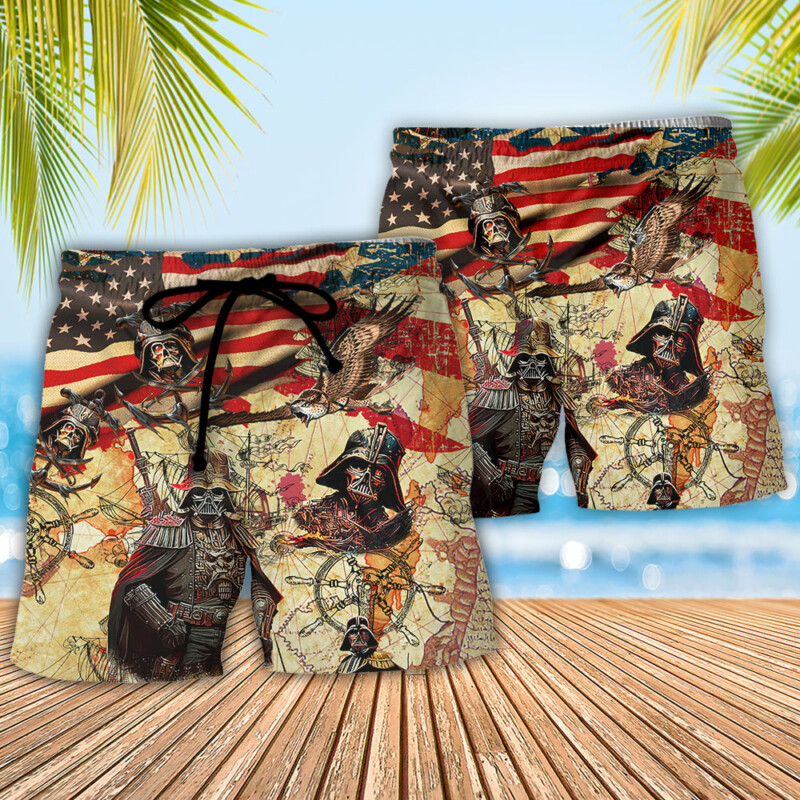 Independence Day Star Wars Darth Vader Pirates Home Is Where The Anchor Drops - Beach Short