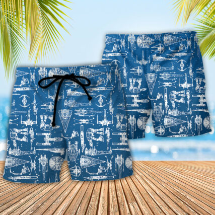 Star Trek Space Ships - Beach Short