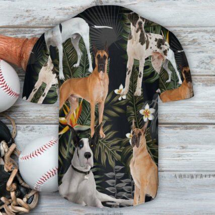 Dog Great Dane Dog Tropical Vibe - Baseball Jersey - Owl Ohh