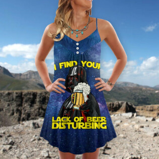 SW Darth Vader I Find Your Lack Of Beer Disturbing Cool - V-neck Sleeveless Cami Dress