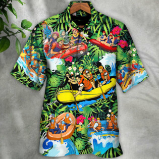 Water Rafting Lover Style Flower Tropical - Hawaiian Shirt - Owl Ohh for men and women, kids - Owl Ohh